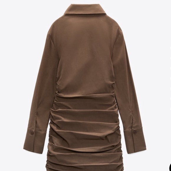Zara‎ SHIRT DRESS WITH GATHERING - Picture 4 of 7